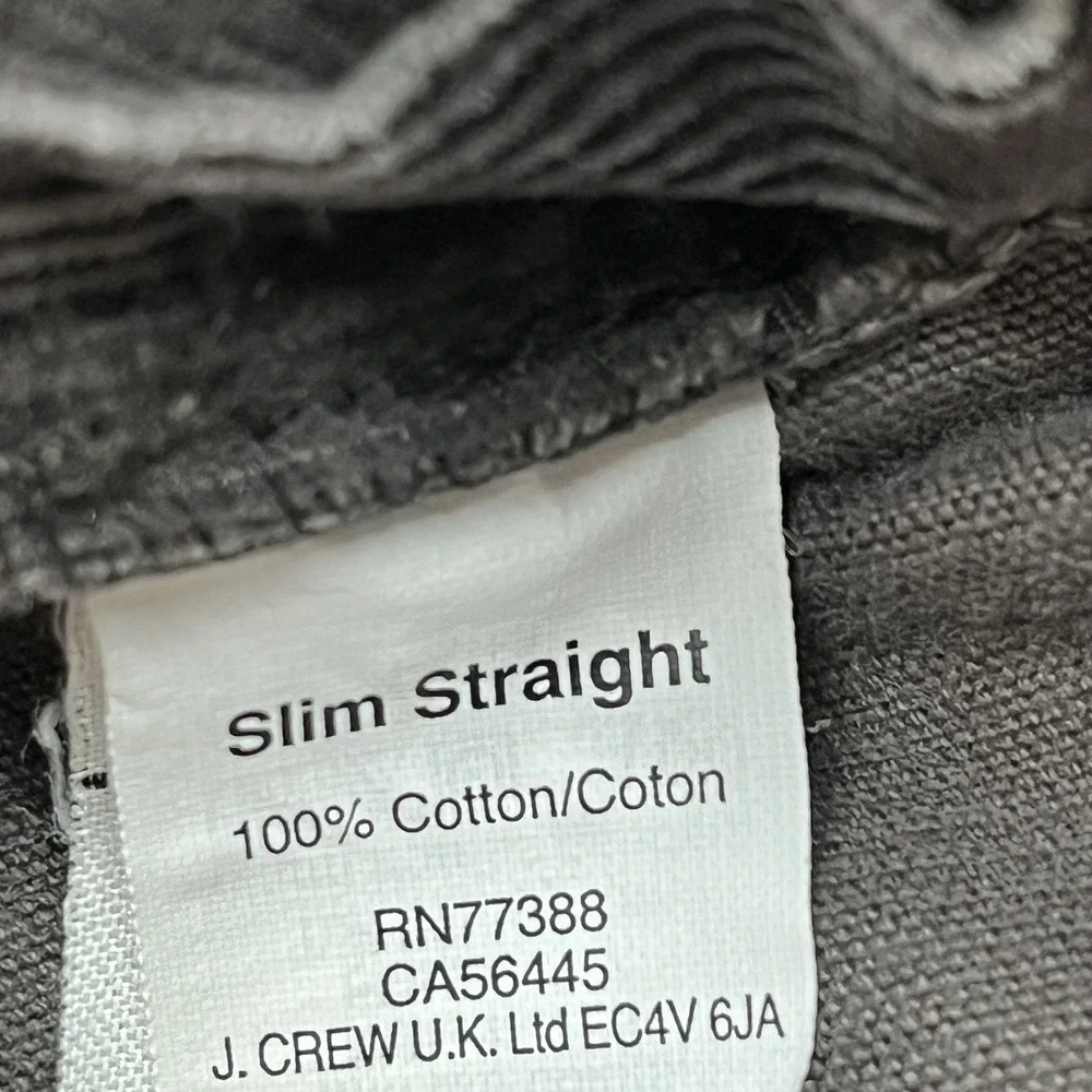 J‎ Crew Corduroy Pants Mens 38x29 Chocolate Brown Slim Straight Chino Academia